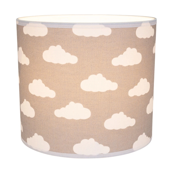 Lampshade Cylinder E27 H20 Gray-White Fabric with cloud pattern A1323