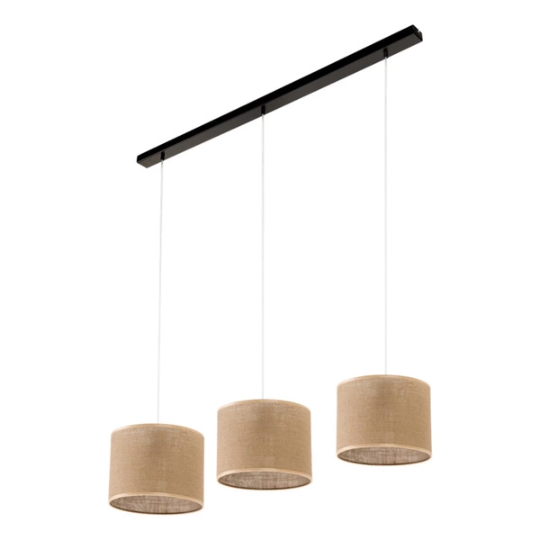 Jute Hanging Lamp 3xE27 Max.40W Black/Transparent/PVC/Beige 16910304