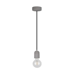 Amory Pendant Lamp 1xE27 Max.60W Gray Concrete/Black Fabric Cable 9779136