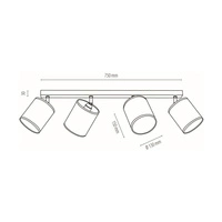 Aprillia Ceiling Lamp 4xE27 Max.25W Black/Gold/White 56344404