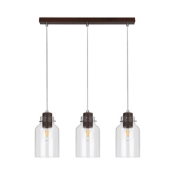 Alessandro Wood Pendant Lamp 3xE27 Max.60W Walnut/Transparent 1760376