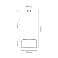 Lampa wisząca Kairo 1xE27 maks. 60W satynowy metal/przezroczysty kabel PVC/wielokolorowy klosz tapety 1012724410395
