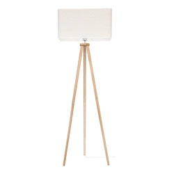 Boho Floor Lamp 1xE27 Max.40W Oiled Oak/Transparent PVC/Beige