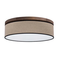 Negro Ceiling Lamp Incl. 1xLED Integrated 1650lm 2700K 18W Stained Pine on Walnut/Natural Linen with black ribbon