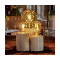 Vincent Round Table Lamp 3xE27 Max.15W Oiled Oak/Black Fabric Cable 2266374