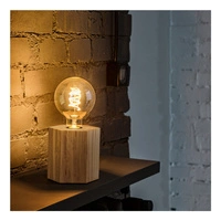 Hexar Lampa Stołowa 1xE27 Max.25W Dąb Olejowany/Czarny PVC 7819174