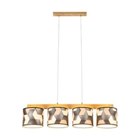 Espacio Pendant Lamp 4xE27 Max.25W Oiled Oak/Transparent PVC/Multicolor 524810404