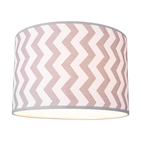 Lampshade Cylinder E27 H40 White-Blue Cotton with zigzag pattern A0268