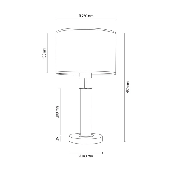 Benita Lampa Stołowa 1xE27 Max. 40W Dąb Olejowany/Nikiel Mat/Biały 7017400511546