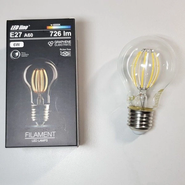 Żarówka FILAMENT LED E27 6W neutralna 4000K
