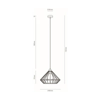 Raquelle Pendant Lamp 1xE27 Max.60W Black Metal/Black PVC Cable 187249104