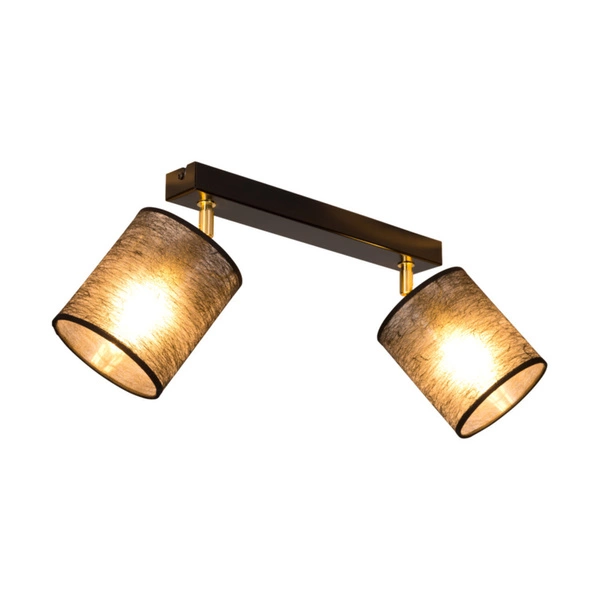 Nevoa Ceiling Lamp 2xE27 Max.25W Black Metal/Chrome Metal/Black Fabric Shade 56795204