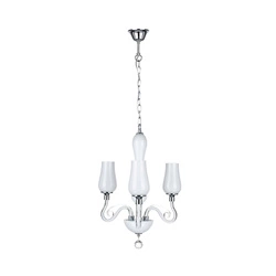 Lutecja Chandelier 3xE14 Max.40W White/Transparent/Chrome 9150302