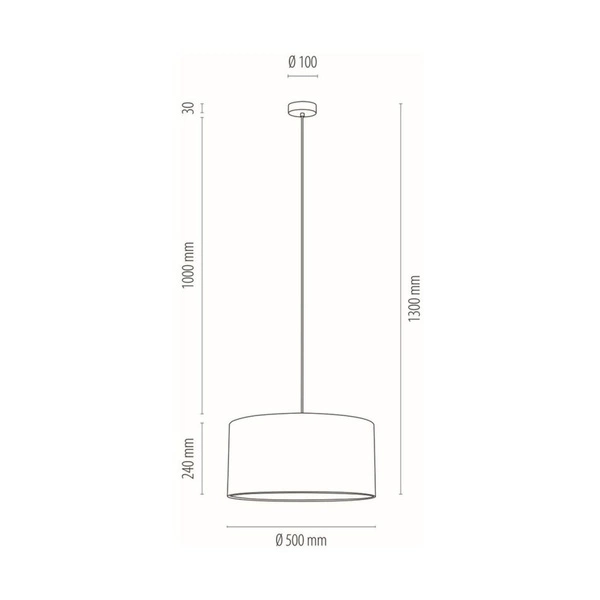 Dove Pendant Lamp 1xE27 Max.60W Chrome Metal/Transparent PVC Cable/Gray Fabric Shade 15390128