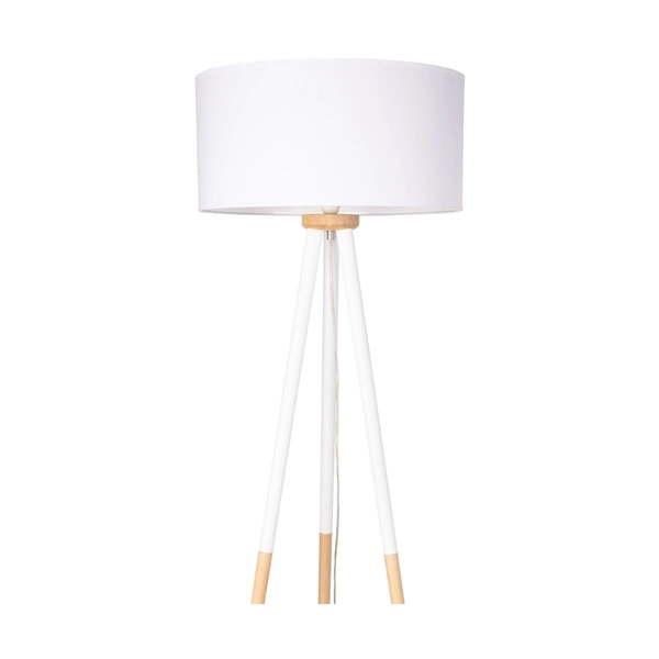 Panda Floor Lamp 1xE27 Max.60W Birch-White Wood/Transparent PVC Cable/White Fabric Shade 6016408110510