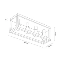 Lampa Sufitowa Kago 4xE27 Max.60W Dąb Olejowany/Chrom Metal 9158474L