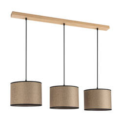 Benita Black Pendant Lamp 3xE27 Max.40W Oiled Oak/Black/Brown-Black-Gold