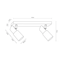 Birgit Ceiling Lamp 2xE14 Max.40W Oiled Oak/White 2222274