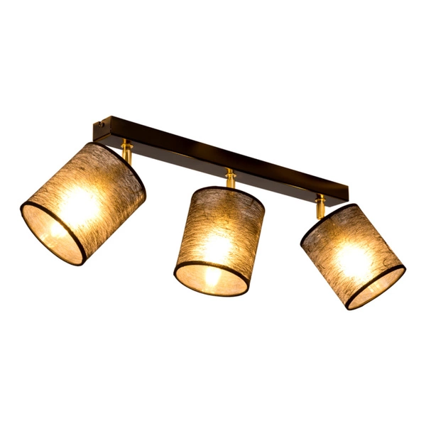 Nevoa Ceiling Lamp 3xE27 Max.25W Black Metal/Gold Metal/Black Fabric Shade 56392304