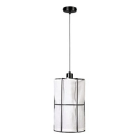 Marinero Lampa Wisząca 1xE27 Max.15W LED Czarny/Czarny Oplot/Czarny-Biały Len 184229104