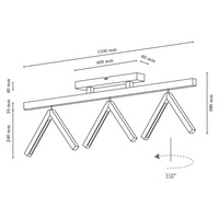 Silas Ceiling Lamp 3xLED 24V Integrated 1680lm 3000K 18W Walnut Beech Wood 5186376