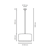 Leila Pendant Lamp 1xE27 Max.60W Chrome Metal/Transparent PVC Cable/Multicolor Paper+PCV Shade with Doots pattern 3564028