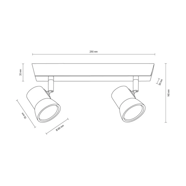 Venla Ceiling Lamp Incl. 2xLED GU10 5W Walnut Beech Wood 2434276