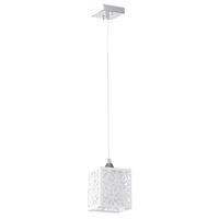 Anika Pendant Lamp 1xE27 Max.60W Chrome Metal/Transparent PVC Cable/White Glass 8161128