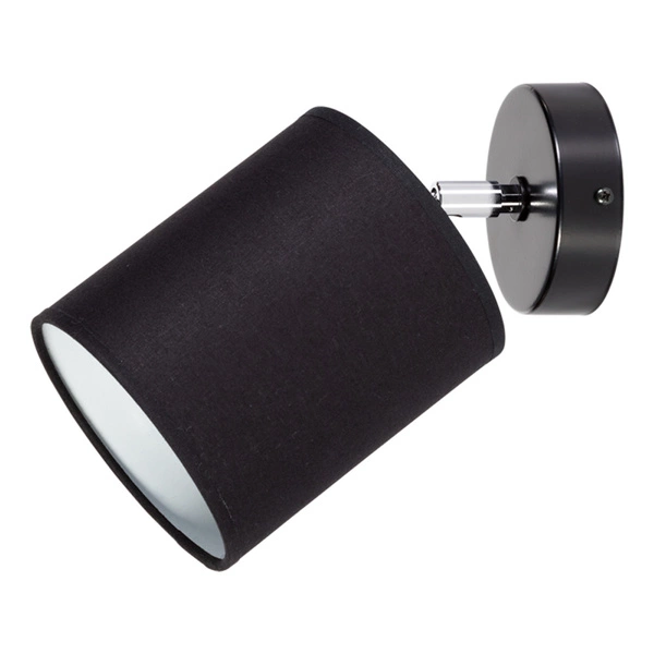 Aprillia Wall Lamp 1xE27 Max.25W Black Metal/Chrome Metal/Black Fabric Shade 56746104