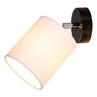 Aprillia Wall Lamp 1xE27 Max.25W Black Metal/Chrome Metal/White Fabric Shade 56744104