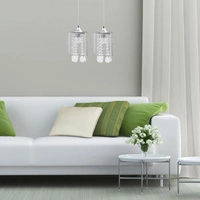 Lampa Wisząca Gracja 2xE27 Max.60W Chrom Metal/Przezroczysty Kabel PVC/Przezroczyste Szkło 8171228