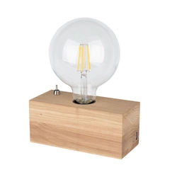 Theo Table Lamp 1xE27 Max.25W Oiled Oak/Black PVC Cable with Integrated USB Charger 7461174