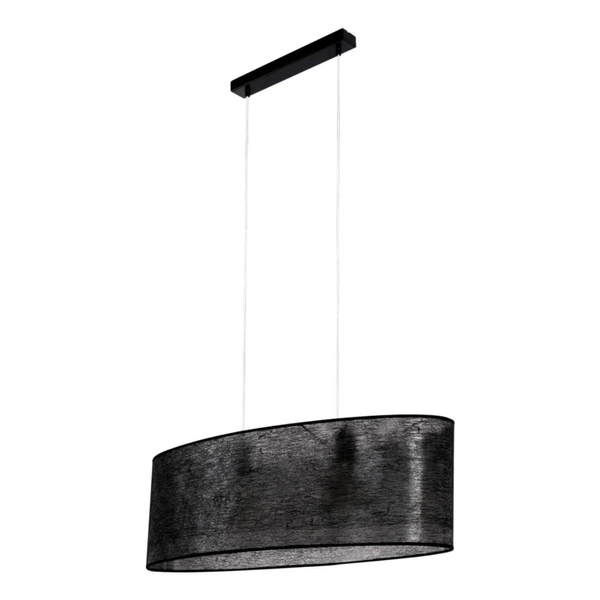 Nevoa Pendant Lamp 2xE27 Max.40W Black Metal/Transparent PVC Cable/Black Fabric Shade 17920204