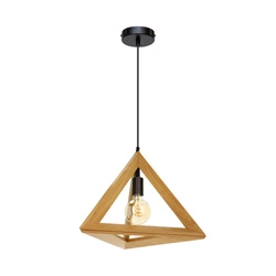 Trigonon Pendant Lamp 1xE27 Max.60W Oiled Oak/Black Metal/Black PVC Cable 1179170