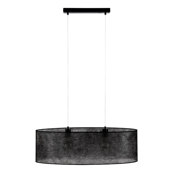 Nevoa Pendant Lamp 2xE27 Max.40W Black Metal/Transparent PVC Cable/Black Fabric Shade 17920204