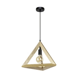 Trigonon Pendant Lamp 1xE27 Max.60W Oiled Oak/Black Metal/Black PVC Cable 1179170