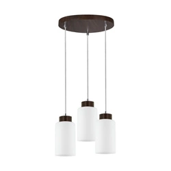 Bosco Lampa Wisząca 3xE27 Max.60W Orzech/Transparentny/Biały 1720576