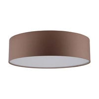 Josefina Ceiling Lamp 1xLED Integrated 1650lm 2700K 18W White Metal/Brown Fabric Shade 4793802