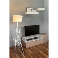 Lampa podłogowa Glenn 1xE27 maks. 60W biały metal/biały kabel PVC/biały klosz z tkaniny 1222102