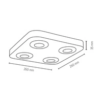 Sunniva Ceiling Lamp Incl.4xLED 5W Walnut/Satin 2291476