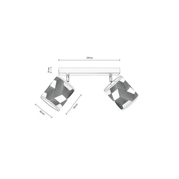 Espacio Ceiling Lamp 2xE27 Max.25W Black Metal/Multicolor Wallpaper 56748204