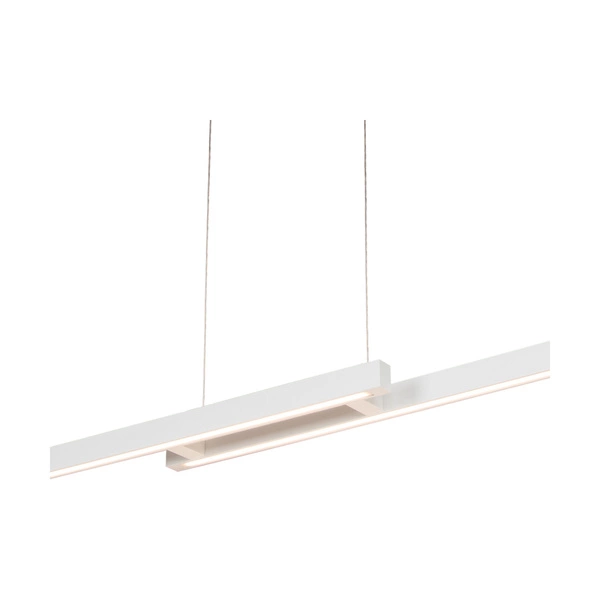 Smal Double Pendant Lamp 2xLED 24V Integrated 2862lm 3000K 28,5W White Beech Wood/Transparent PVC Cable with Touch Dimmer 1529642