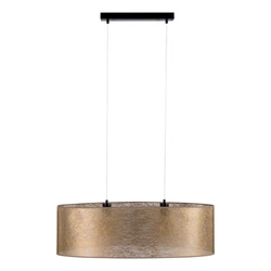 Nevoa Pendant Lamp 2xE27 Max.40W Black Metal/Transparent PVC Cable/Gold Fabric Shade 17940204