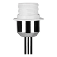 Dove Table Lamp 1xE27 Max.40W Chrome Metal/Transparent PVC Cable/Gray Fabric Shade 724390128