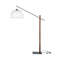 Mandarine Floor Lamp 1xE27 Max.60W Black/Walnut/Black 75033904