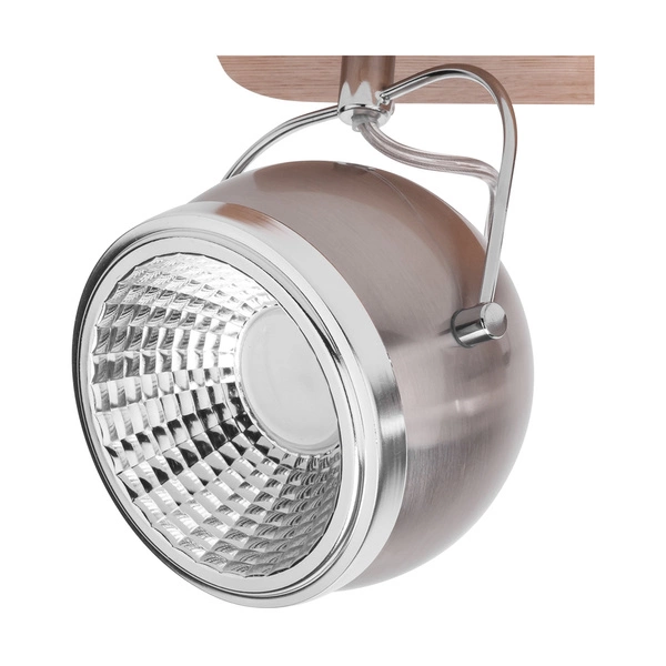 Ball Wood Ceiling Lamp Incl. 2xGU10 6W LED Oiled Oak/Satin Metal/Chrome Metal 5031274