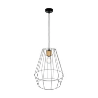 Endorfina Pendant Lamp 1xE27 Max.60W Oiled Oak/Black Metal/Black Fabric Cable 132219104