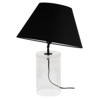 Dove Table Lamp 1xE27 Max.40W Transparent Glass/Black Fabric Cable/Black Fabric Shade 779139110