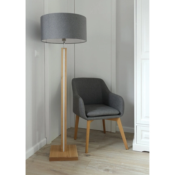 Asseto Floor Lamp 1xE27 Max.60W, 2xLED 24V Integrated 36W Oiled Oak/Anthracite/Grey/Touch Dimmer 6572174