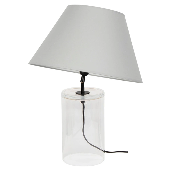 Dove Table Lamp 1xE27 Max.40W Transparent Glass/Black Fabric Cable/Gray Fabric Shade 779149110